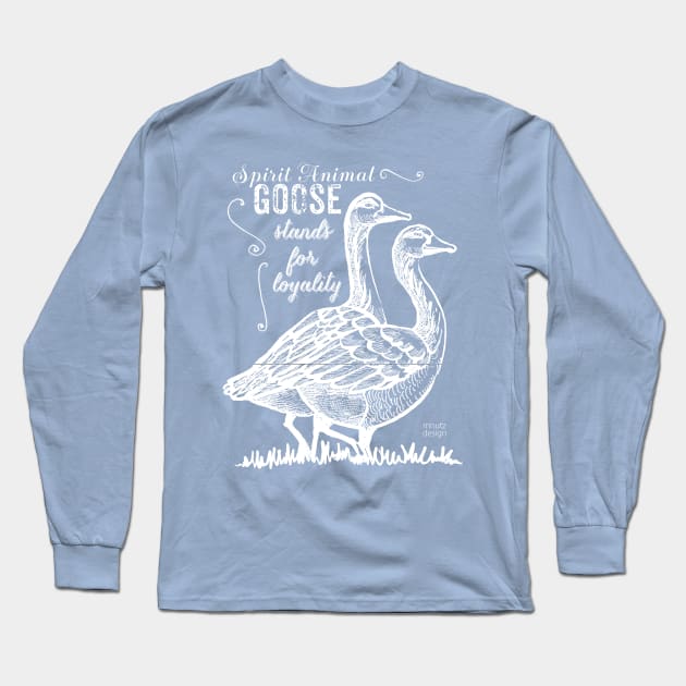 Spirit animal - goose - weiß Long Sleeve T-Shirt by mnutz